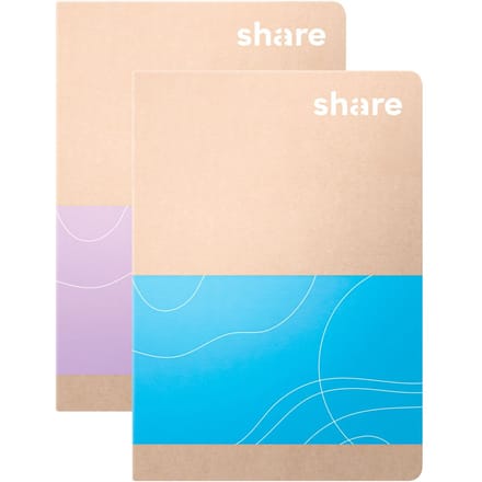share Notitieboek A6 geblokt pastelblauw-lavendel, 40 vellen