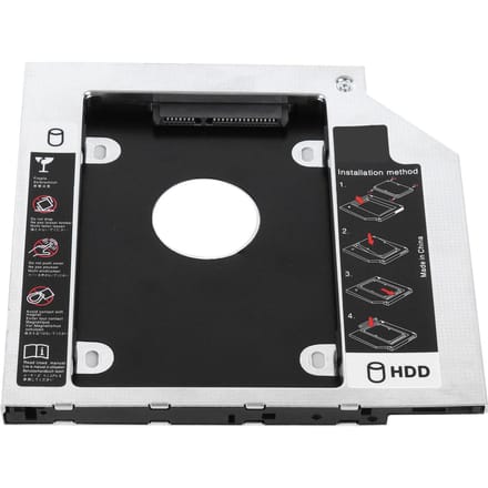 SATA3.0 HDD Caddy 9,5 mm 12,7 mm Universeel Tweede Aluminiumlegering Computeraccessoires voor Laptop 9,5 mm  (Niet inbegrepen Hard 9.5mm / 0.4in black
