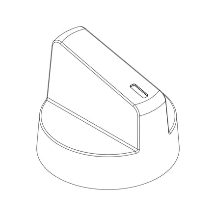 AEG knop, thermostaat, inox 140198826012