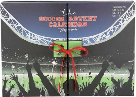 Apollo - Jongens Sokken Adventskalender Voetbal - 12 paar - MT31/36