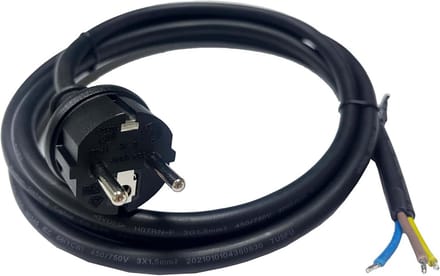 2m Stroomkabel H07RN-F 3x1,5mm Rubberen Aansluitkabel met Schuko Aansluiting voor Micro-omvormers