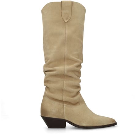 Sacha - Dames - Beige suède cowboylaarzen - Maat 38