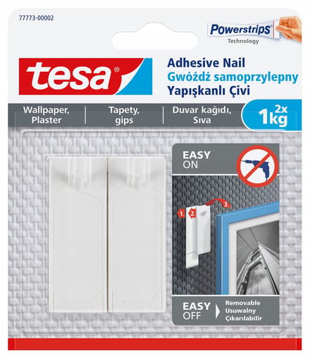 Tesa - Zelfklevende Spijker - Tapeten Pleisterwerk - 1 kg - Wit