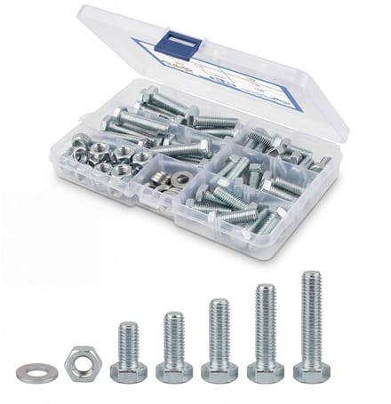 Complete Set van 85 M8 Schroeven met Moeren en Ringen - Assortiment voor Machines en Klussen