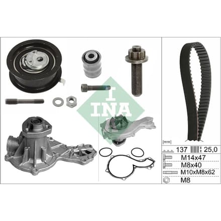 Schaeffler Ina Waterpomp + distributieriem set INA 530 0377 30