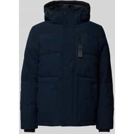 Gewatteerd regular fit jack met afneembare capuchon