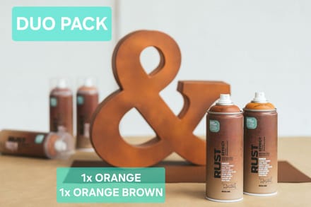 Montana Rust Effect Brown + Orange Brown - Spuitbussen Roesteffect Duopack - Decoratieve Spray Om Roest Effect te Creëren -