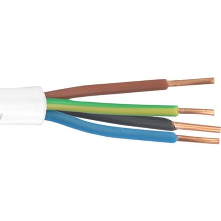 Huishoudkabel â€“ VMVL â€“ 4 x 2.5 mmÂ² â€“ 3 m â€“ wit