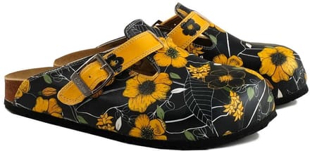 GOBY Clogs met Bloemenprint – Handgemaakt – Premium Kwaliteit – Maat 35