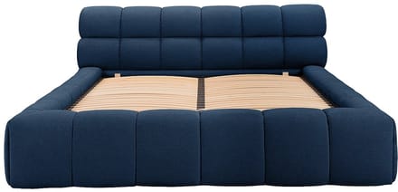 Vente-unique Bed met opbergruimte stof nachtblauw 160 x 200 cm