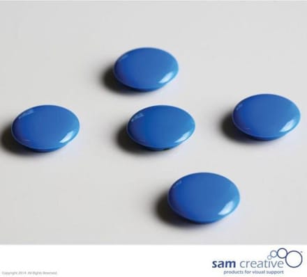 Sam Creative Whiteboard Magneten - Rond - 30 mm - Blauw - 5 stuks - Magneten