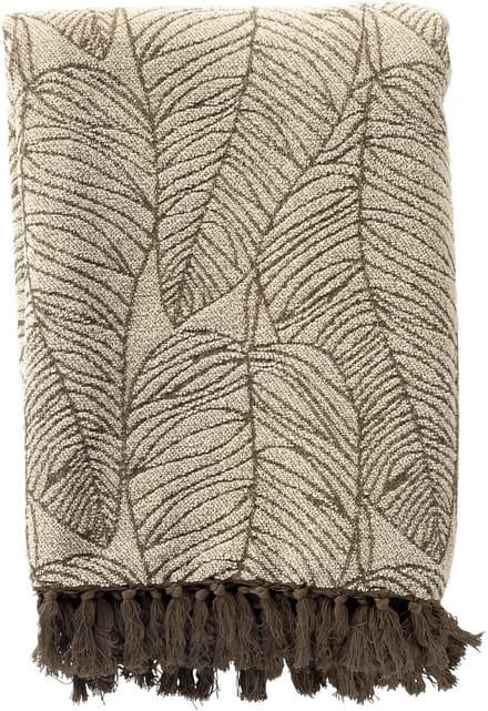 Dutch Decor - MILAD - plaid 140x180 cm - bladmotief - Military Olive - groen