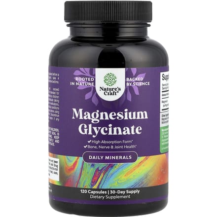 Nature's Craft, magnesiumglycinaat, 120 capsules (125 mg per capsule)