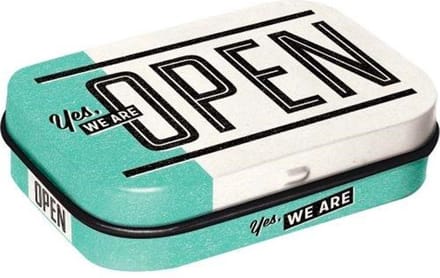 Yes We Are Open Pepermunt Doosje Inclusief Mints 4 x 6 cm