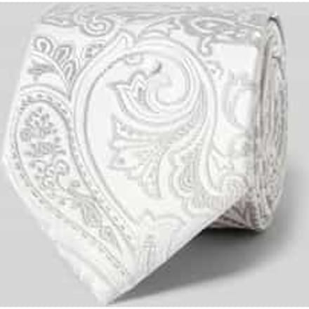 Zijden stropdas met motiefstitching