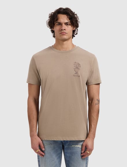 Pure Path T-shirt Embroidered Vase Taupe (26010106 - 53)