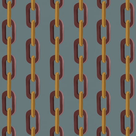 Behang Chain de chaine blauw wijnrood