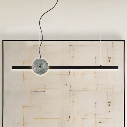 Viokef LED hanglamp Anais, zwart/groen, lengte 100 cm, kunststeen