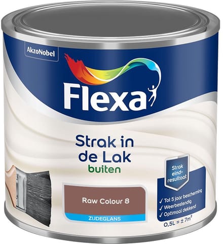 Flexa - Strak In De Lak Buitenlak Zijdeglans - Raw Colour 8 - Mengverf - 500 Ml