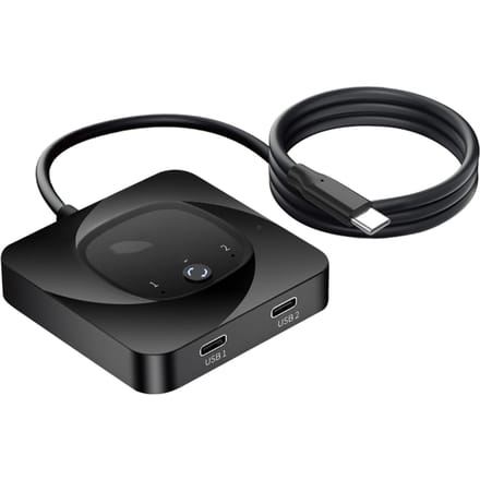 USB-C bidirectionele switcher USB C-switcher 2 computers USB C KVM-switch 8K@60Hz Ondersteuning HDR 10Gbps zwart