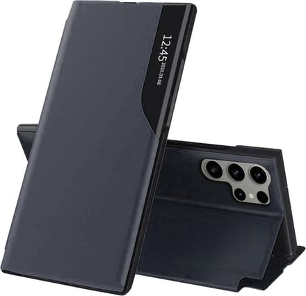 Hoesje geschikt voor Samsung Galaxy S23 Ultra - Techsuit eFold Book Case - Donkerblauw
