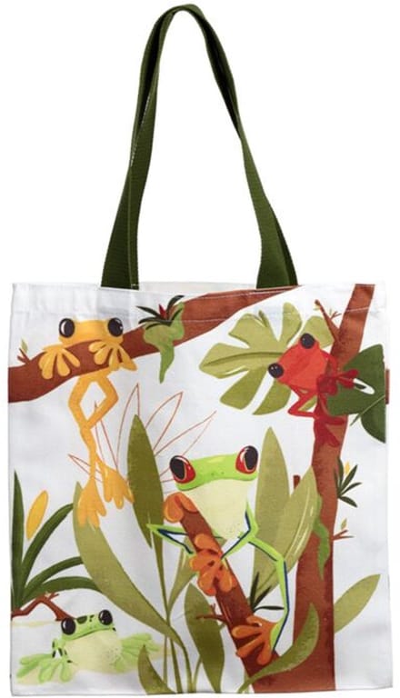 Tas Shopper - Tropische Boomkikkers - Polykatoen - 40x36cm