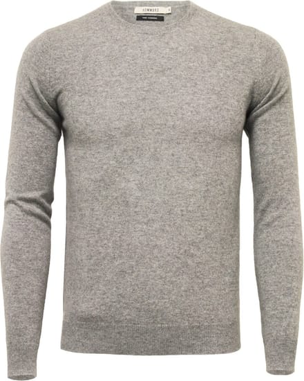 Hommard Pure Cashmere Crew Neck Sweater, Silver Grey, 100% Cashmere, Medium, Grijs, Trui, Unisex, Kasjmier, Pullover, Ronde nek