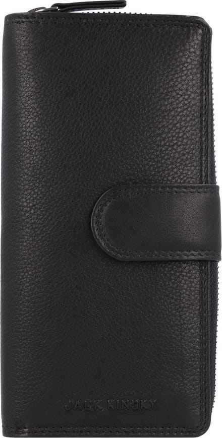 Jack Kinsky Brisbane Portemonnee RFID Leer 9,5 cm - Dames - Staand formaat - schwarz