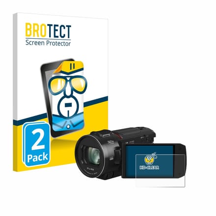 BROTECT - Screenprotector voor Panasonic HC-VX3 - Folie Beschermfolie transparant 2 Stuks