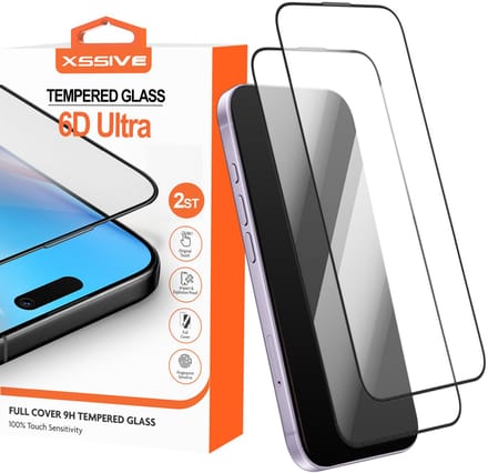 Xssive - Screenprotectors geschikt voor iPhone 17 - Full Cover Screenprotector - 9H Gehard Beschermglas - Krasbestendig - Duo Pack Display Bescherming