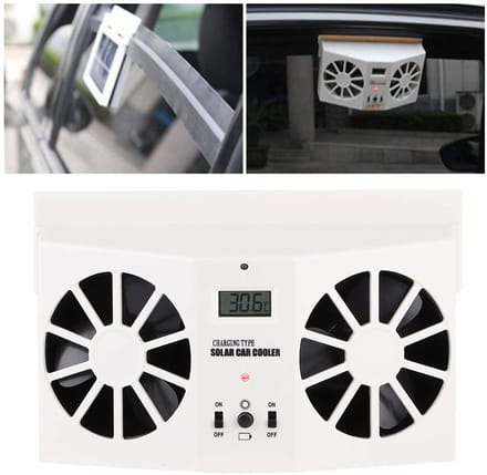 Store_7 - Solar Car Cooler - Ventilator - Draagbaar - Wit - Luchtreiniger - Zonne-energie - Geschikt voor auto - Wit