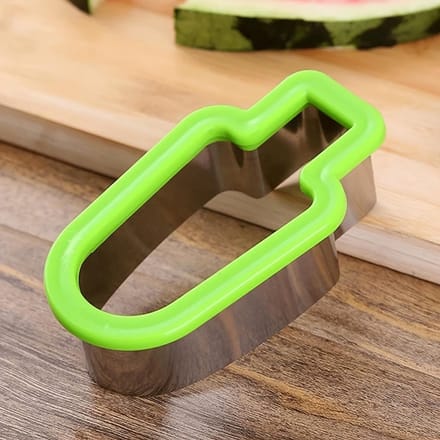 Trancheur de pastèque amusant, fonctionnement manuel, poignée bleu-vert, pour coupeur de pastèque d'été vert