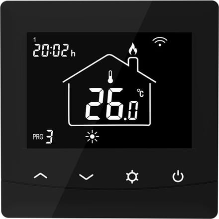 Programmeerbare inbouw thermostaat in het zwart, Optima W inbouw thermostaat
