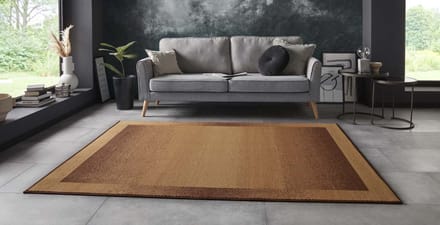 Vloerkleed retro lijstmotief Gradient - lichtbruin 80x150