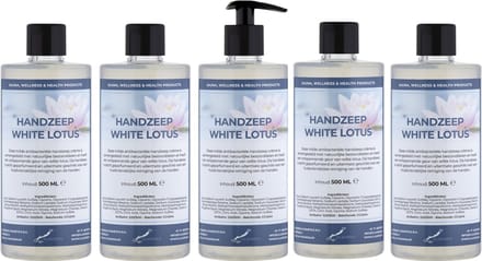 Handzeep White Lotus 500 ml - met gratis pompje - set van 5 stuks