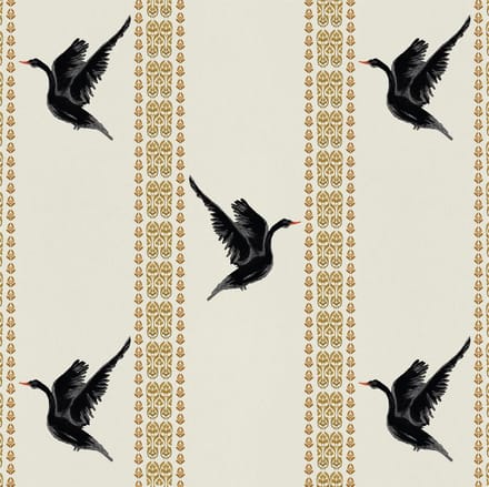 Behang Black Swan gebroken wit