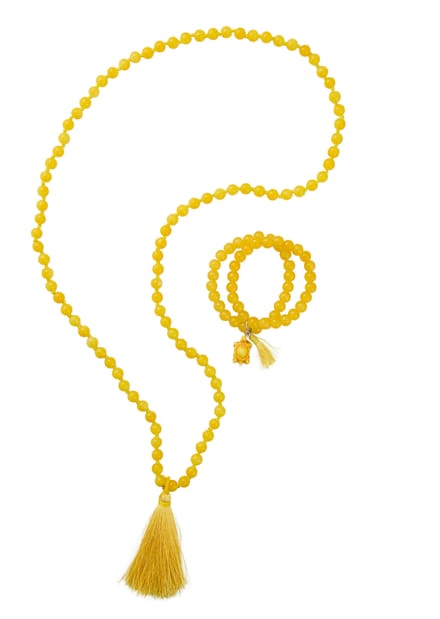 Set parelkettingen - geel - Gr. Standaardmaat van Goldner Fashion