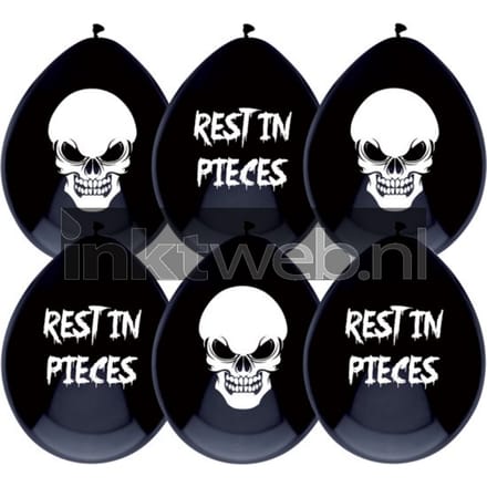 Boland ballonnen Halloween 6 stuks zwart (Origineel)