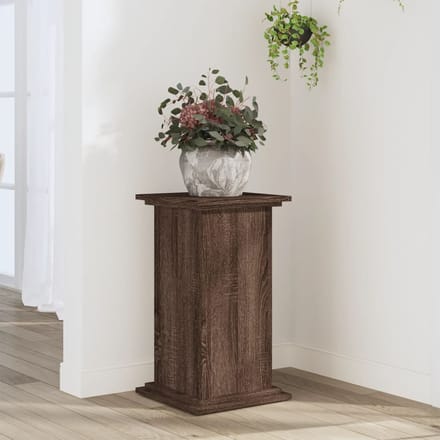 vidaXL - Plantenstandaard - 33x33x60 - cm - bewerkt - hout - bruin - eikenkleurig