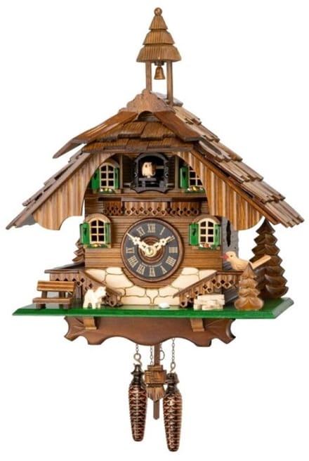 Engstler - 444_Q - Koekoeksklok - Kwarts - Notenhout - 31 cm