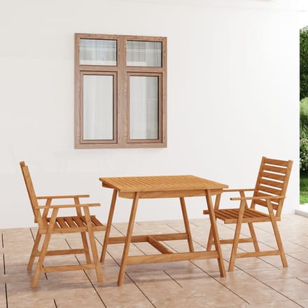 vidaXL - 3-delige - Tuinset - massief - acaciahout