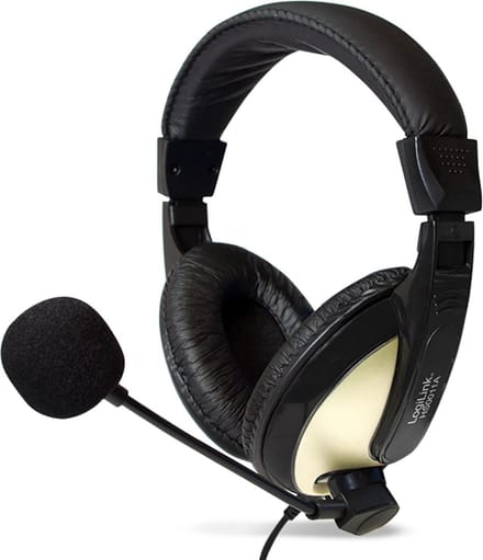 LogiLink Headset High Quality, mit Ohrpolster, schwarz