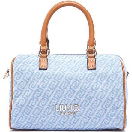 LIU JO handtas schoudertas Evrim Satchel Bag Dusty Blue blauw
