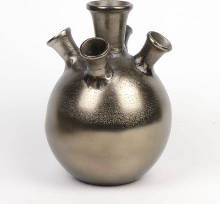 Vaas-tulpenvaas aluminium Antiek Nikkel 28cm