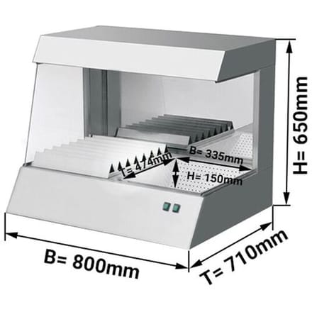 GGM Gastro Pommeswärmer - 650 Watt Zilver