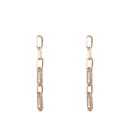 Go Dutch Label Oorknoppen sparkle chain dangle Zilver