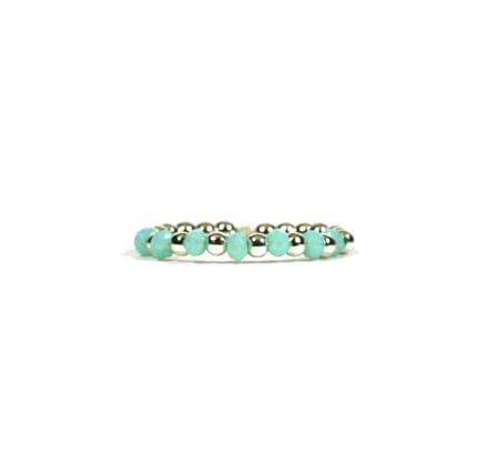 Heaven Eleven - 925 Zilver ring - mint stenen - one size fits all