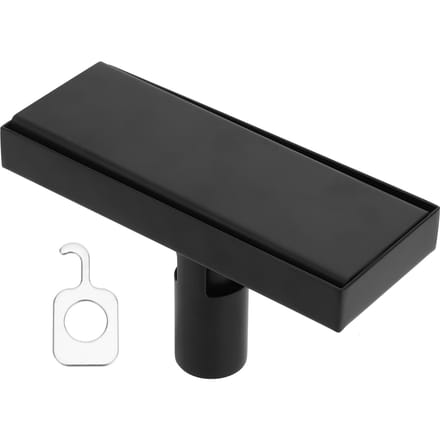 20cm Verborgen Vloerafvoer 304 Roestvrij Staal Douchevloerafvoer met Tegelinzet Verwijderbaar Deksel black
