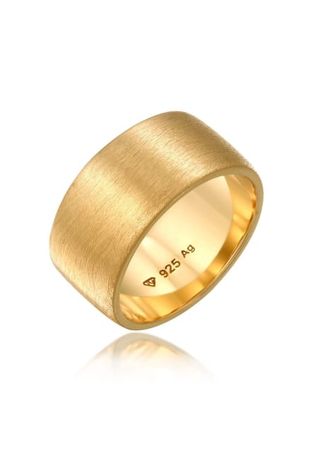 Elli - Ring - Dames Band Breed Mat Geborsteld Basis in 925 Sterling Zilver - Dames