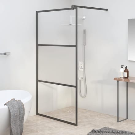 vidaXL - Douche - schermen - Zwart - 115 - x - 195 - cm - Glas - en - Aluminium